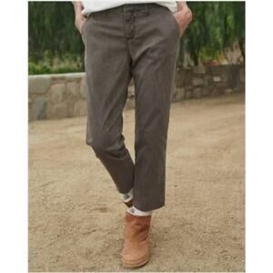 Frank & Eileen Wicklow Italian Chino Pants Brown Chocolate Mineral Wash Size 6